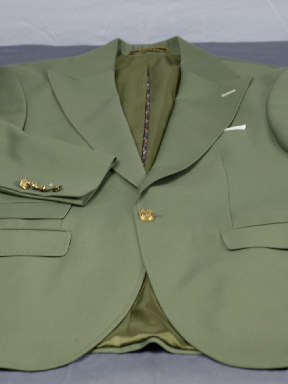 Bogani Italian Blazer Olive Green Super 160s Extra-Fine Merino IT 48 / US 38